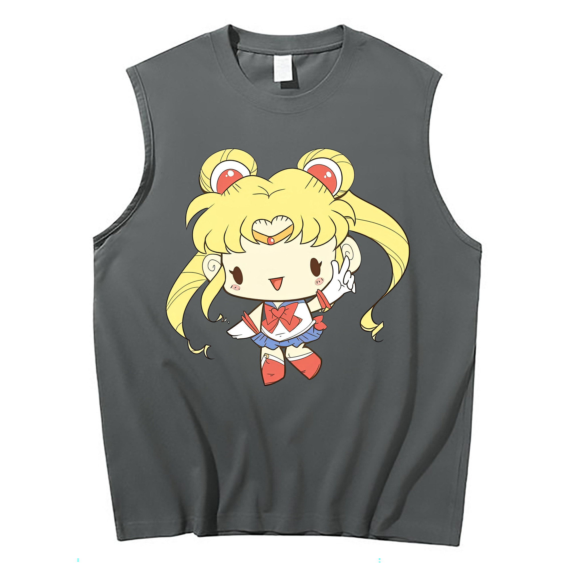 （画像用） 美少女戦士セーラームーン 月野 うさぎ つきの うさぎ Sailor Moon Tsukino Usagi コットン100％タンクトップ（フロントプリント）